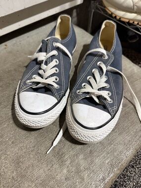 Converse Low-Top Canvas Sneakers in Navy and White
